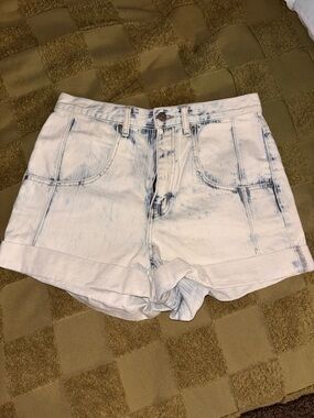 BDG White Acid-Wash High-Rise Denim Shorts